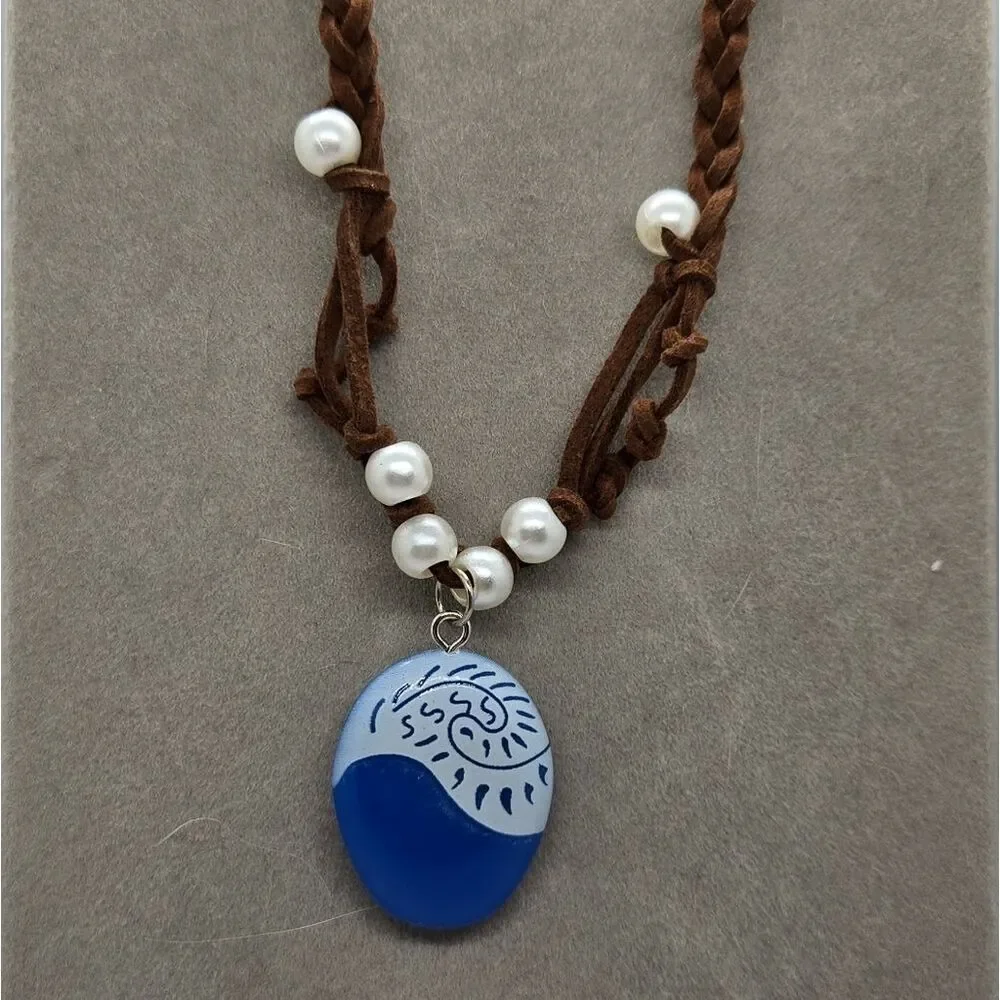 Moana Inspired Blue Seashell Necklace Ocean Core Disneybound Cosplay Costume New